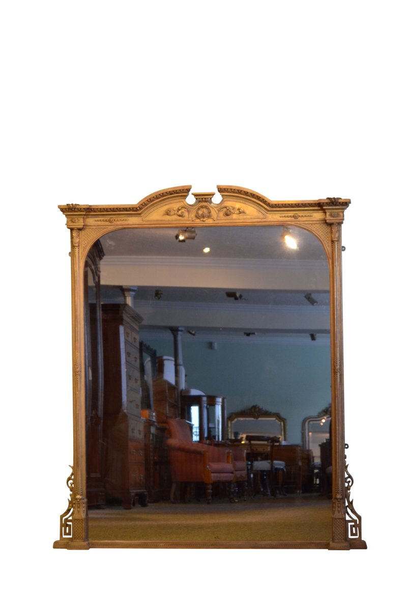 English Antique Gilt Wall Mirror Overmantel H169cm - Image 4